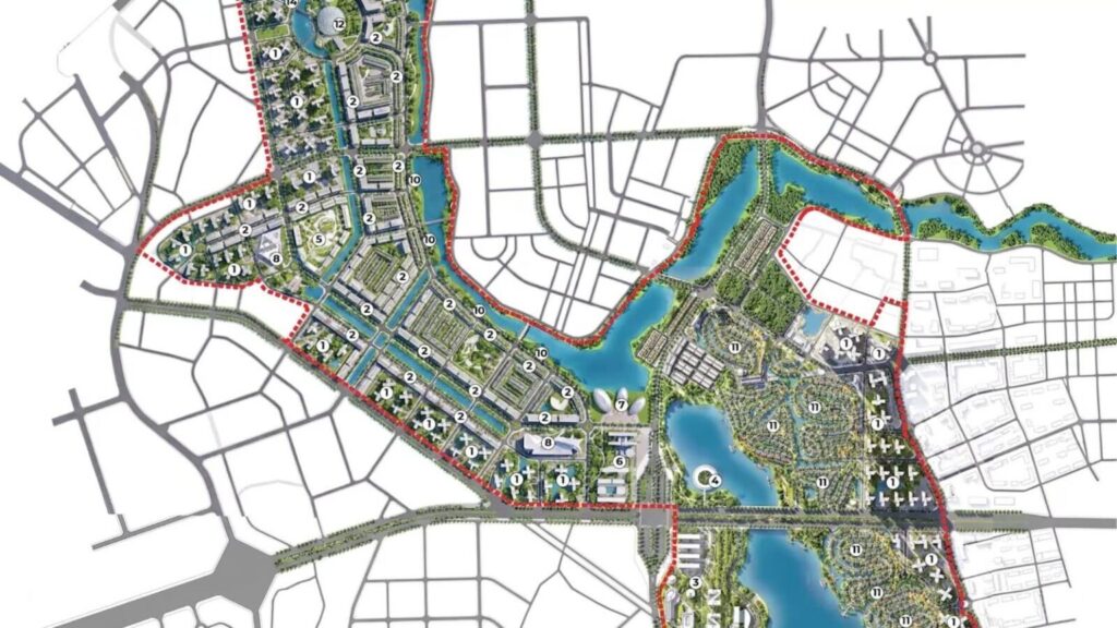Phối cảnh quy hoạch đô thị xanh Handico Sunshine Metropolis City chuẩn Singapore