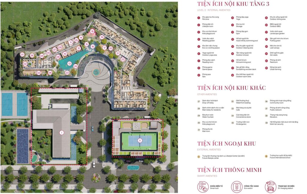 Mặt bẳng tiện ích dụ án Setia Edenia