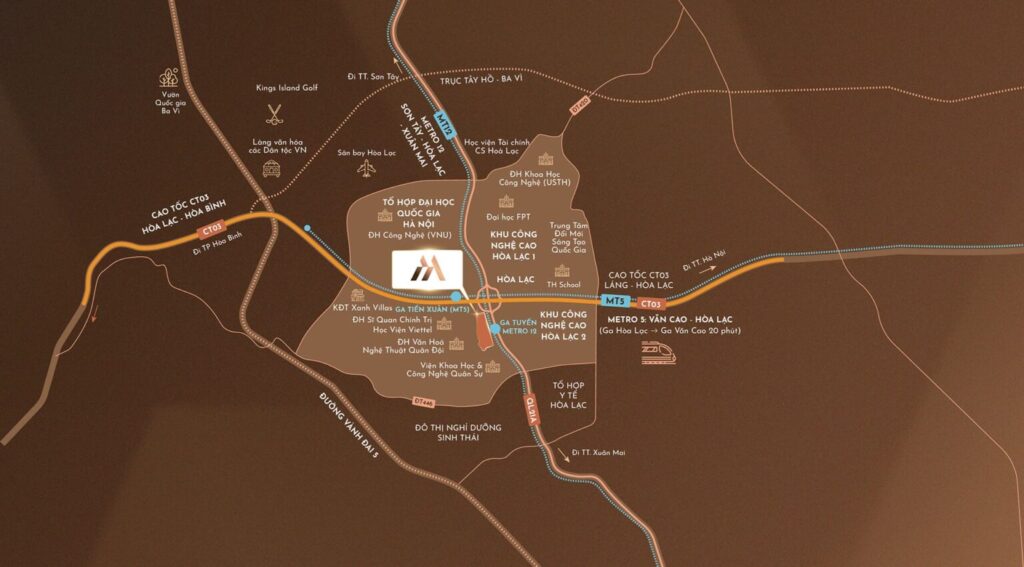 Vị trí đắc địa dự án Hoa Lac Metro City Hòa Lạc
