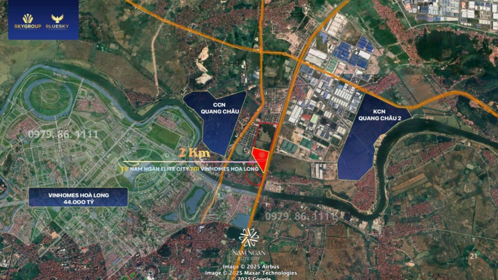 Vị trí đắc địa của dự án Nam Ngạn Elite City sát KCN Quang Châu